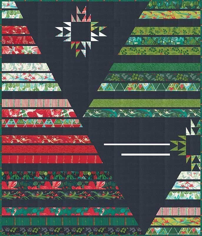 Noble Fir Quilt- Jelly Roll 2 1/2 Strips Pattern 51 1/4"x61 1/2"