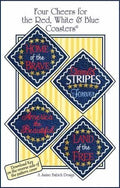 Jaine Babich Designs Four Cheers For The Red White & Blue Coasters Pattern