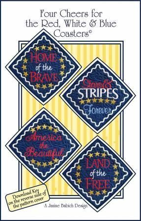Jaine Babich Designs Four Cheers For The Red White & Blue Coasters Pattern