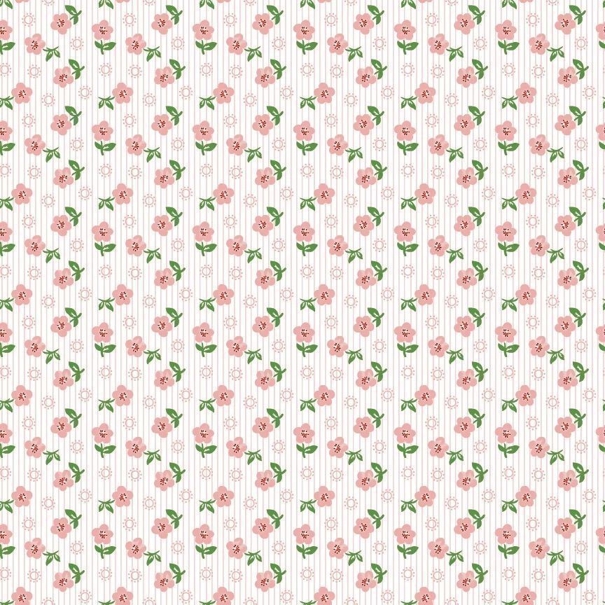 1/2 Yard Poppie Cotton - Flower Market - Pink Sugar Petals Fabric