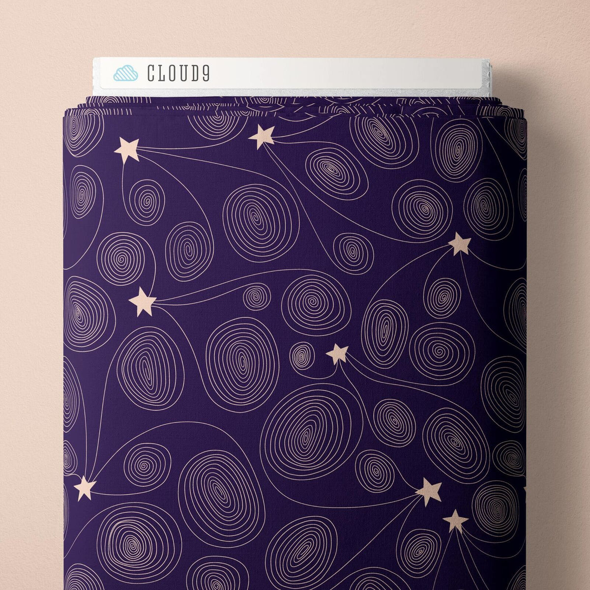 1/2 Yard Cloud9 Wildest Dreams - Star Swirls - 100% Organic Cotton Fabric