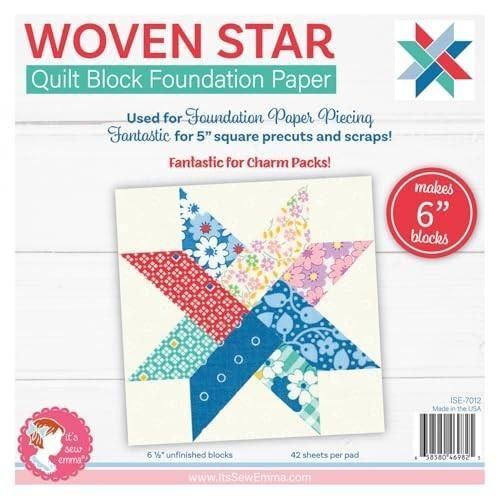 Woven Star Quilt Block Foundation Papers (6") by It's Sew Emma