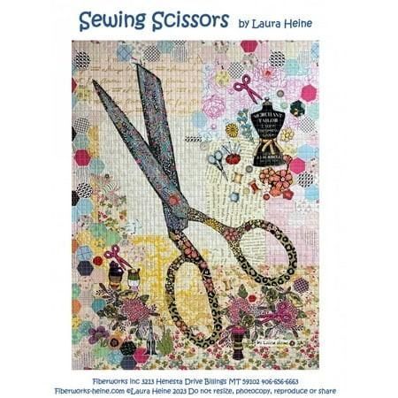 Sewing Scissors Collage Pattern by Laura Heine of Fiberworks