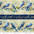 1/2 Yard Henry Glass Awakenings - Bluebirds on Music - Border Fabric