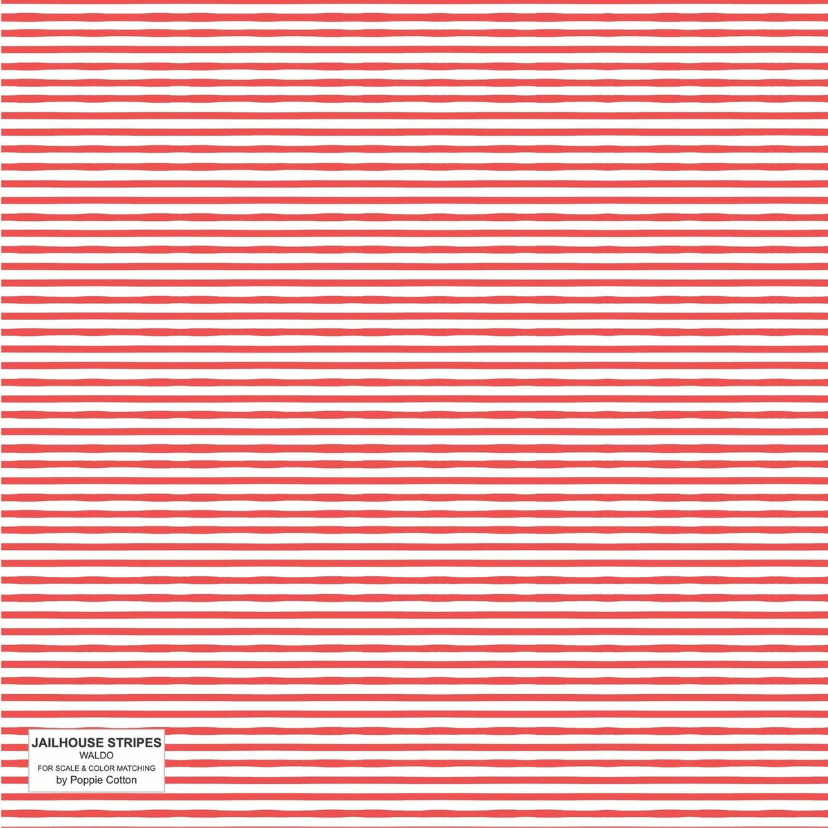1/2 Yard Poppie Cotton Jailhouse Stripes - Waldo Fabric