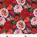 1/2 Yard Blank Quilting Cameo Appearance - Red Large Floral Fabric