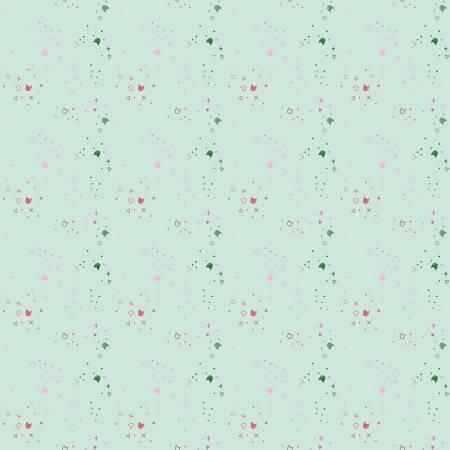 1/2 yard Dear Stella - KITTY LITTER 1/2 yard - Spearmint - Pammie Jane Fabric