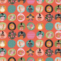 1/2 Yard Poppie Cotton Kitty Loves Candy Fun Dots - Orange Fabric