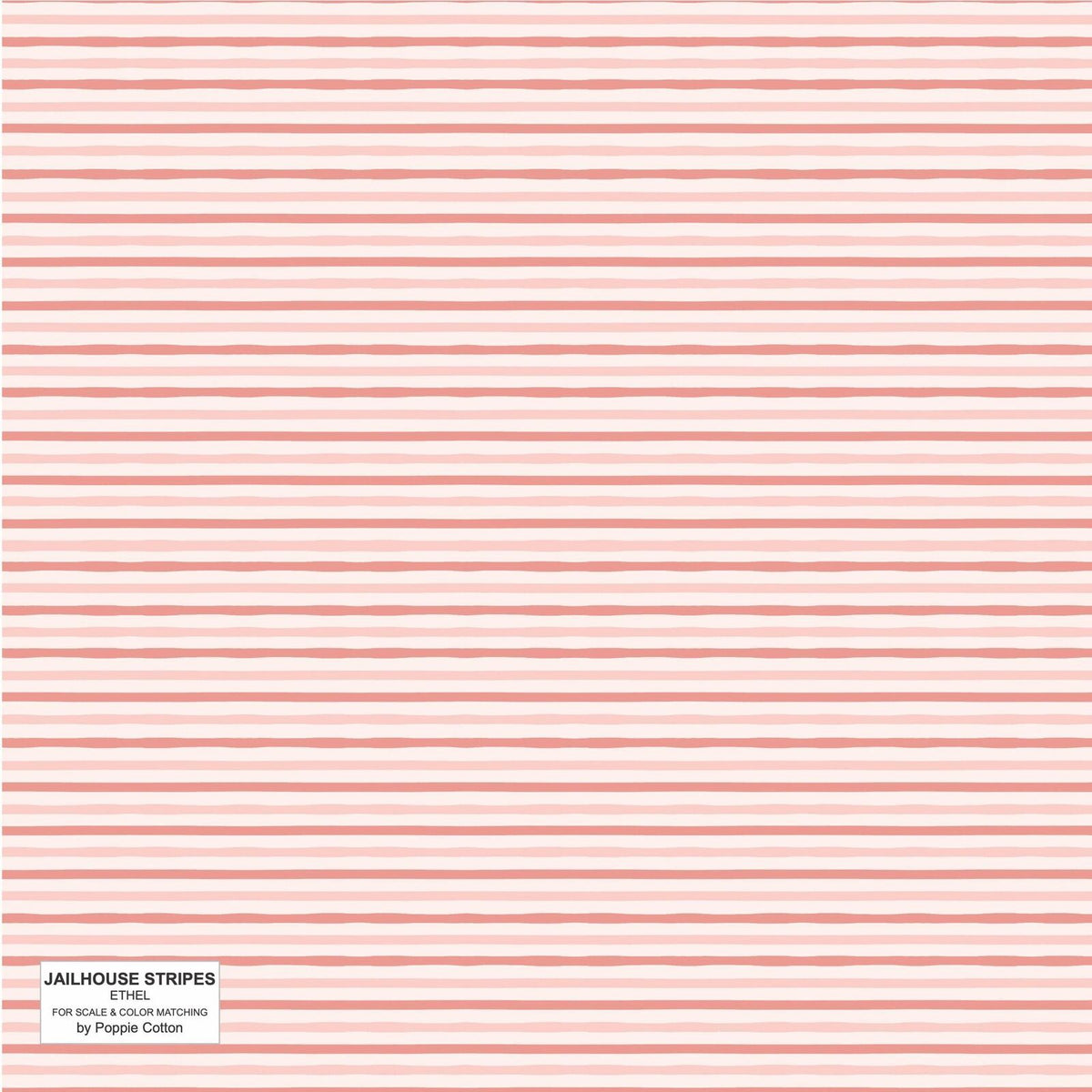 1/2 Yard Poppie Cotton - Jailhouse Stripes - Ethel Fabric