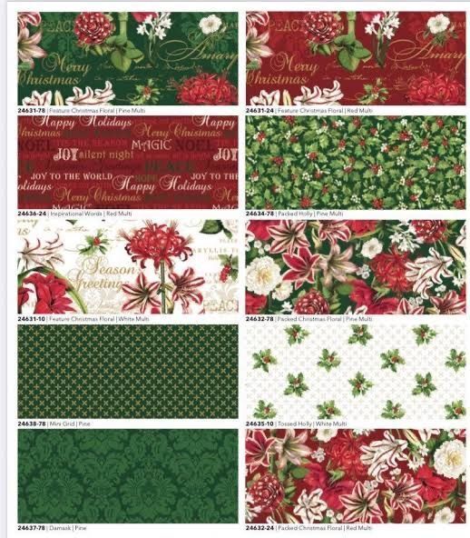 Merry Christmas by Michael Design Works ￼10 inch squares 42 pieces Northcott