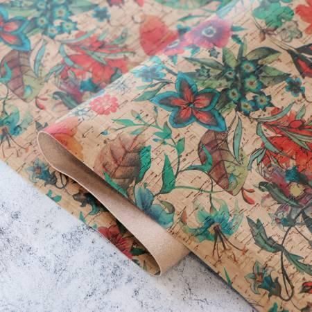 Sallie Tomato High Quality Cork Fabric - Rainbow Garden 18” x 25”