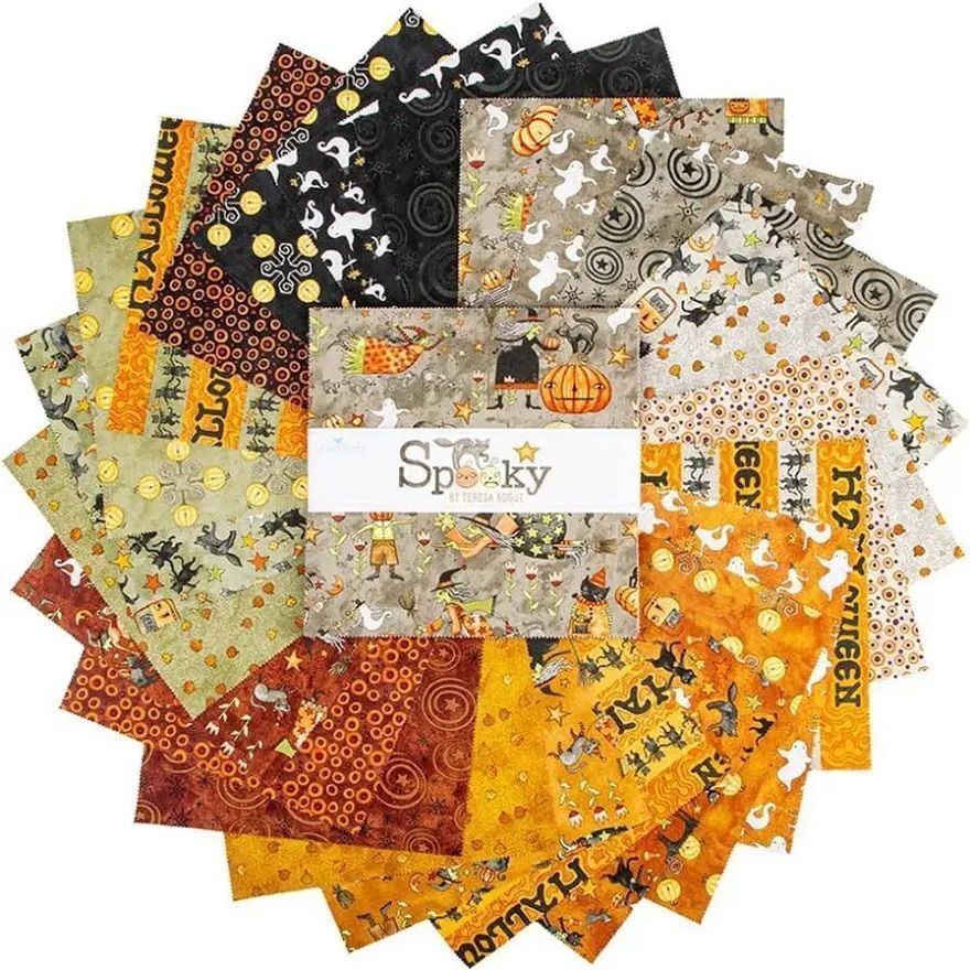 Riley Blake Spooky 5in Squares, 42pcs ￼ stacker/charm FABRIC