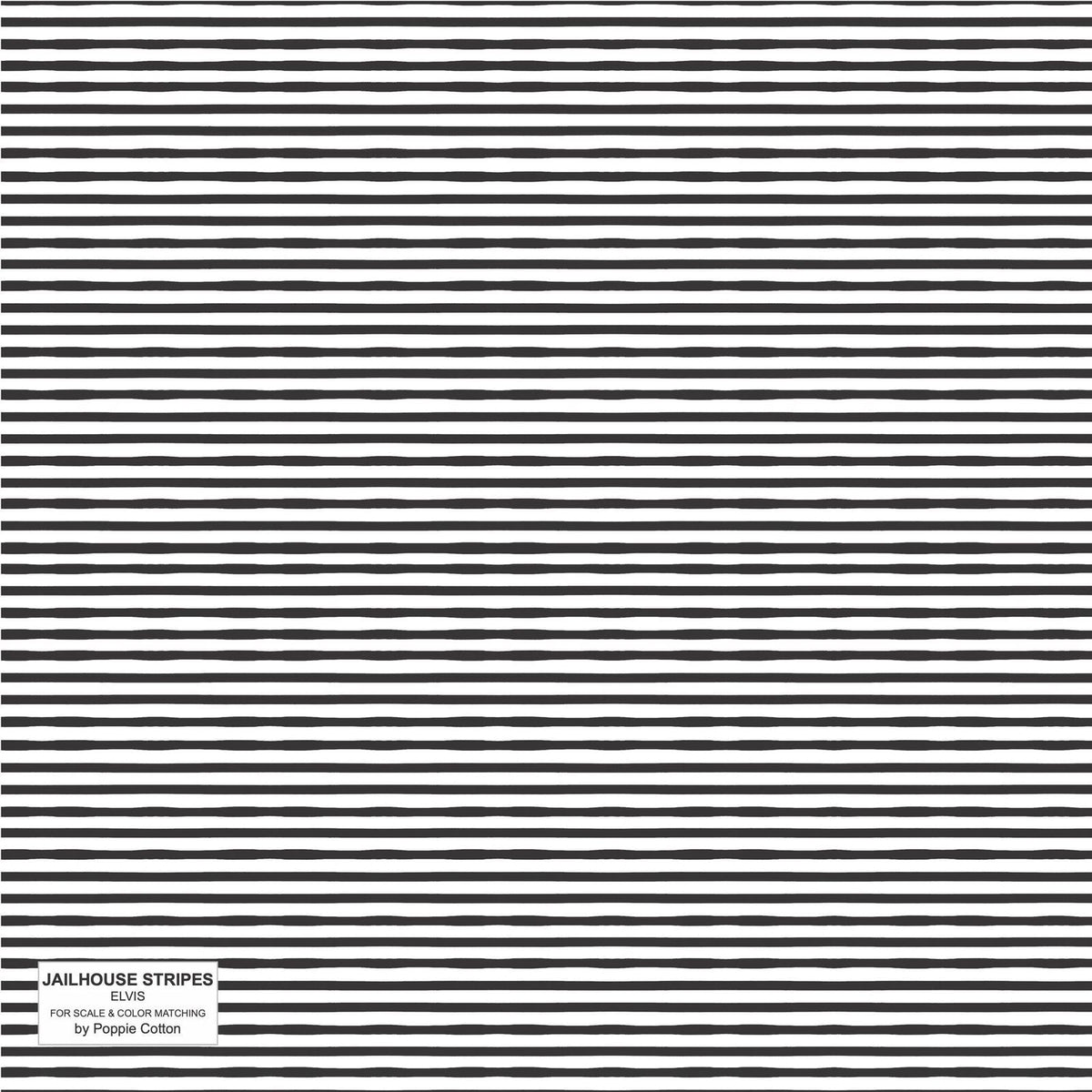 1/2 Yard Poppie Cotton - Jailhouse Stripes- Elvis Fabric