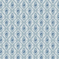 1/2 Yard Poppie Cotton Lakeland Blues- ￼Rose Damask Medium Fabric