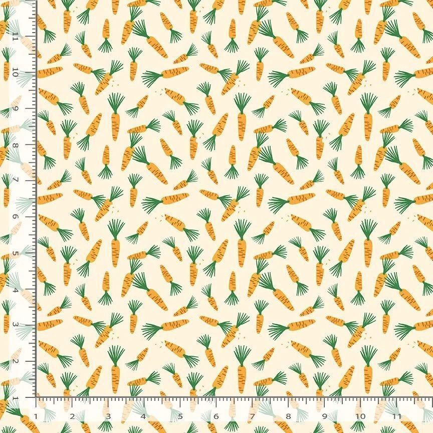 1/2 Yard Dear Stella Sweet Purrennials - Carrot Patch - Dawn Fabric