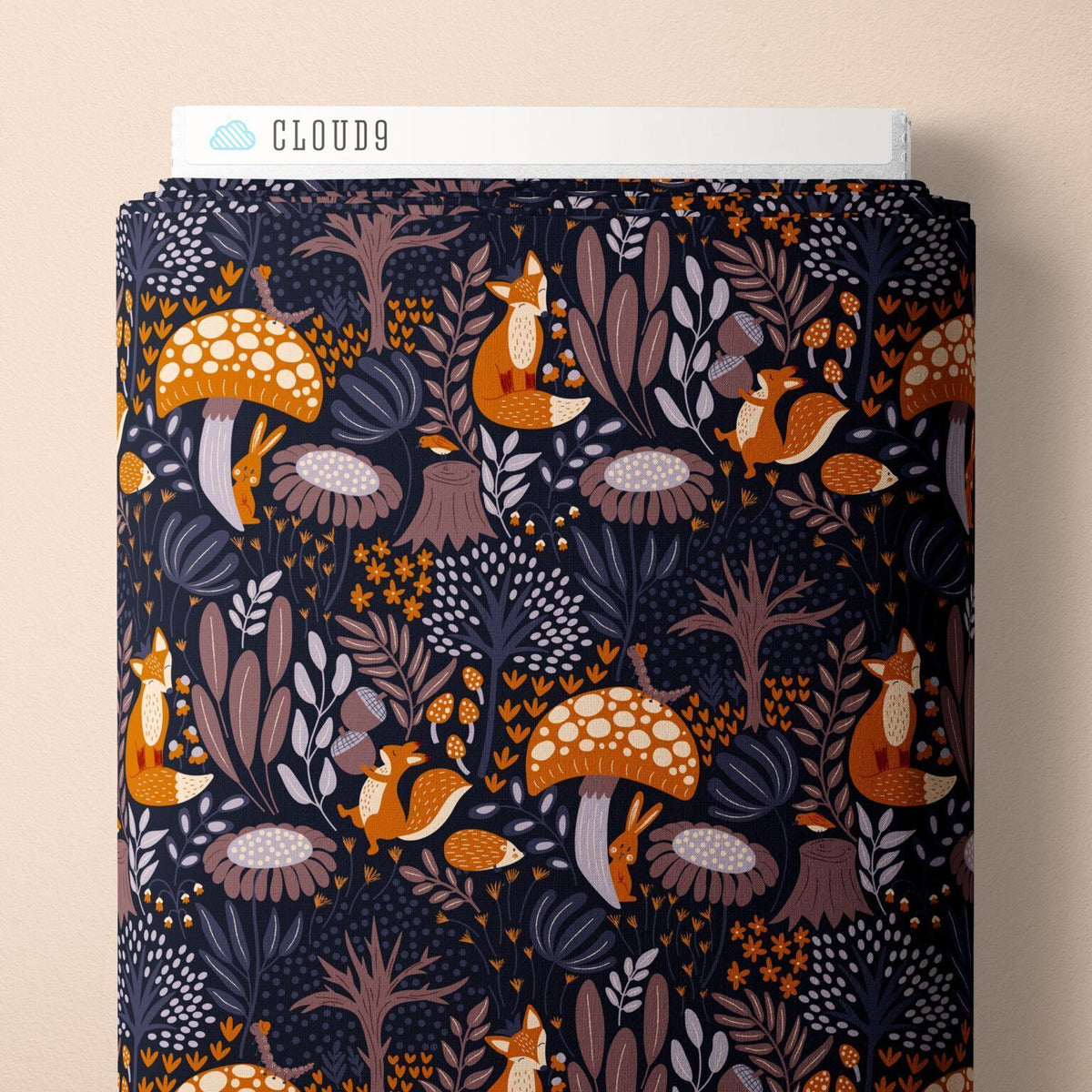 1/2 yard Cloud9 Whimsical Forest Floor Twilight Exploration - 100% Organic Cotton Fabric