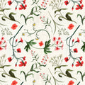 1/2 Yard Blank Quilting Cameo Appearance - Ivory Weedy Flowers Fabric