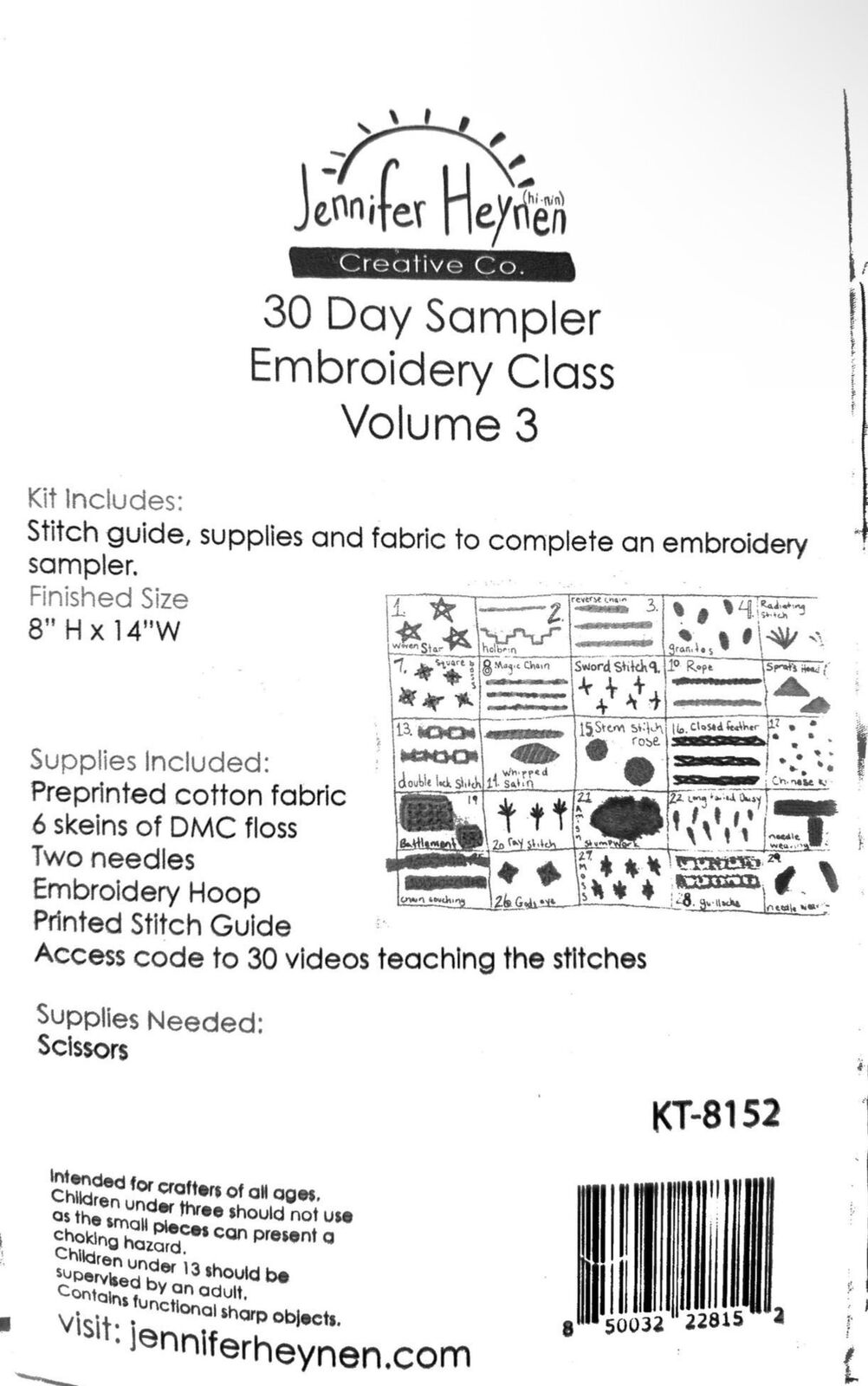 30 Day Sampler Embroidery Kit Volume 3