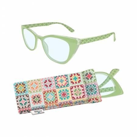 2.0 Stitchy Readers Glasses With Soft Case - Green - Lori Holt