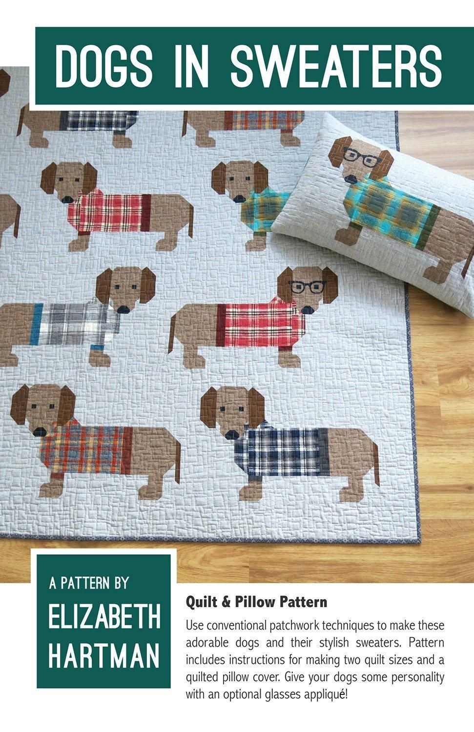 Dogs In Sweaters Quilt Pattern By Elizabeth Hartman