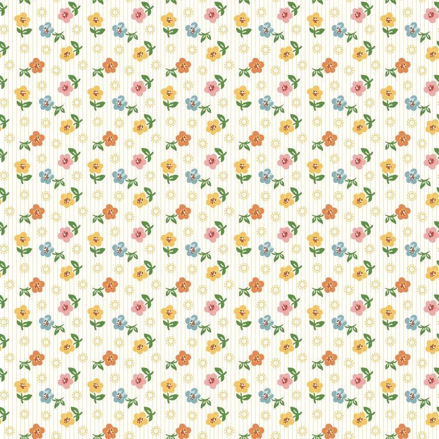 1/2 Yard Poppie Cotton - Flower Market Yellow - Sugar Petals Fabric