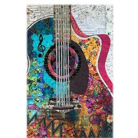 Guitar Collage Pattern by Laura Heine