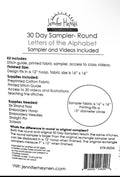30 Day Sampler Letters Of The Alphabet - Round