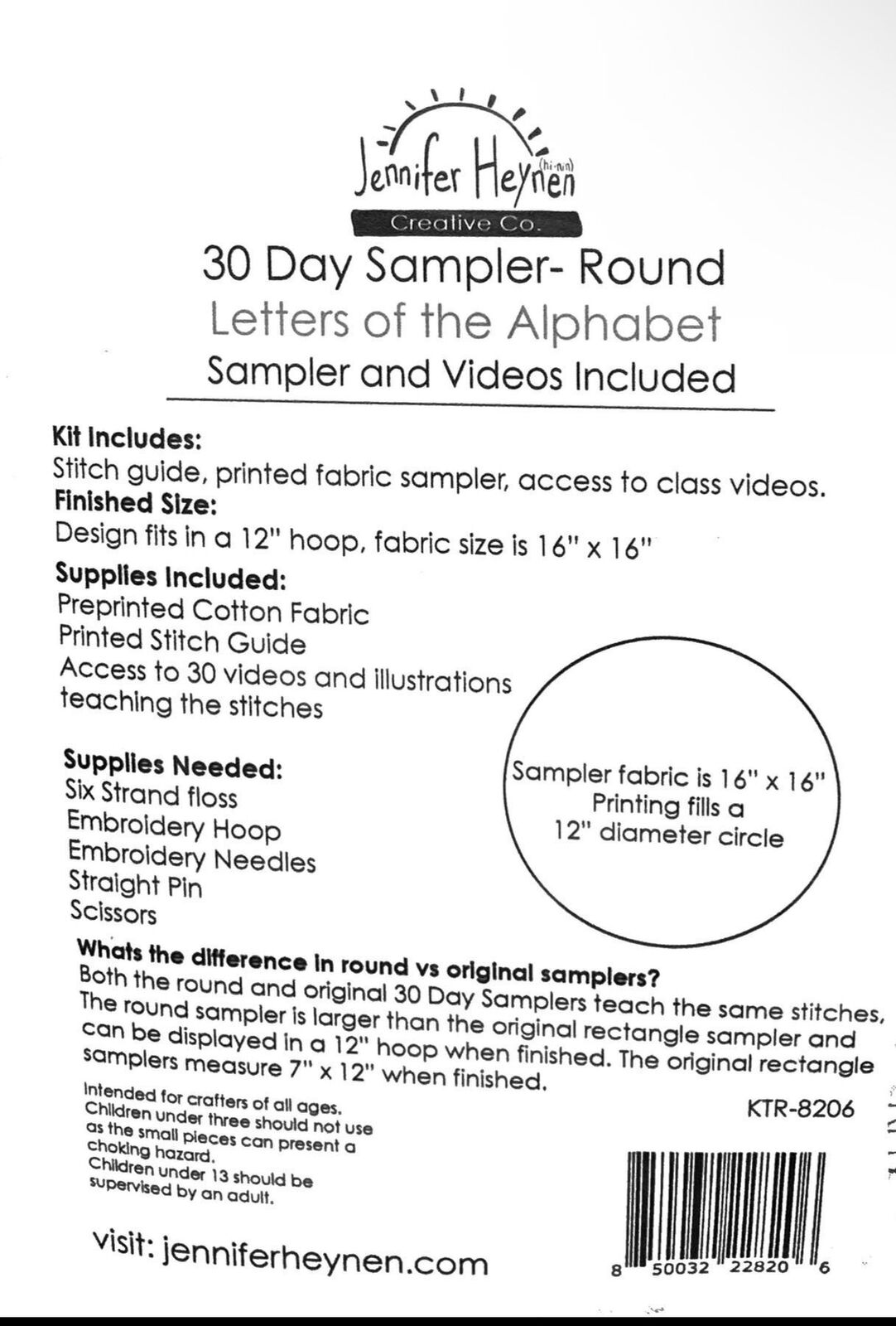 30 Day Sampler Letters Of The Alphabet - Round