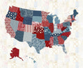 Studio E Fabric Pieces Of America Patriotic USA Map Panel FABRIC