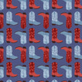 1/2 Yard Camelot Howdy Partner Collection - Cowboy Boots Fabric