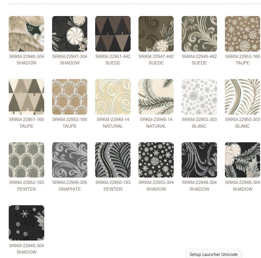 Robert Kaufman Holiday Flourish Peppermint Twist - Graphite Color Story - Precut Quilting Cotton Fabric Charm Pack - 5-Inch Squares